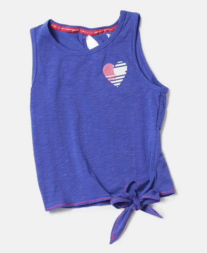 Super Combed Cotton Elastane Graphic Printed Tank Top - Indigo Crush Printed-5