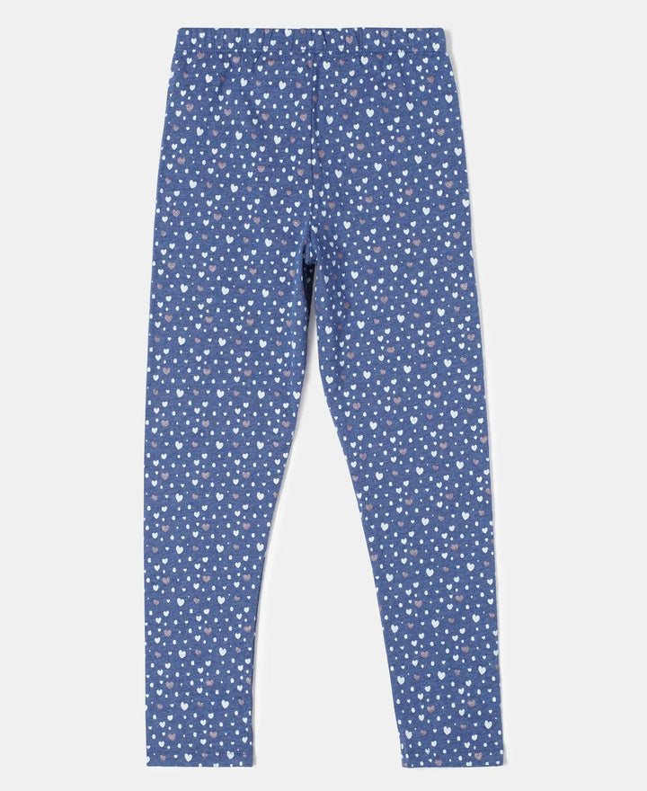Super Combed Cotton Elastane Leggings - Denim Melange Printed - Denim Melange Printed-2