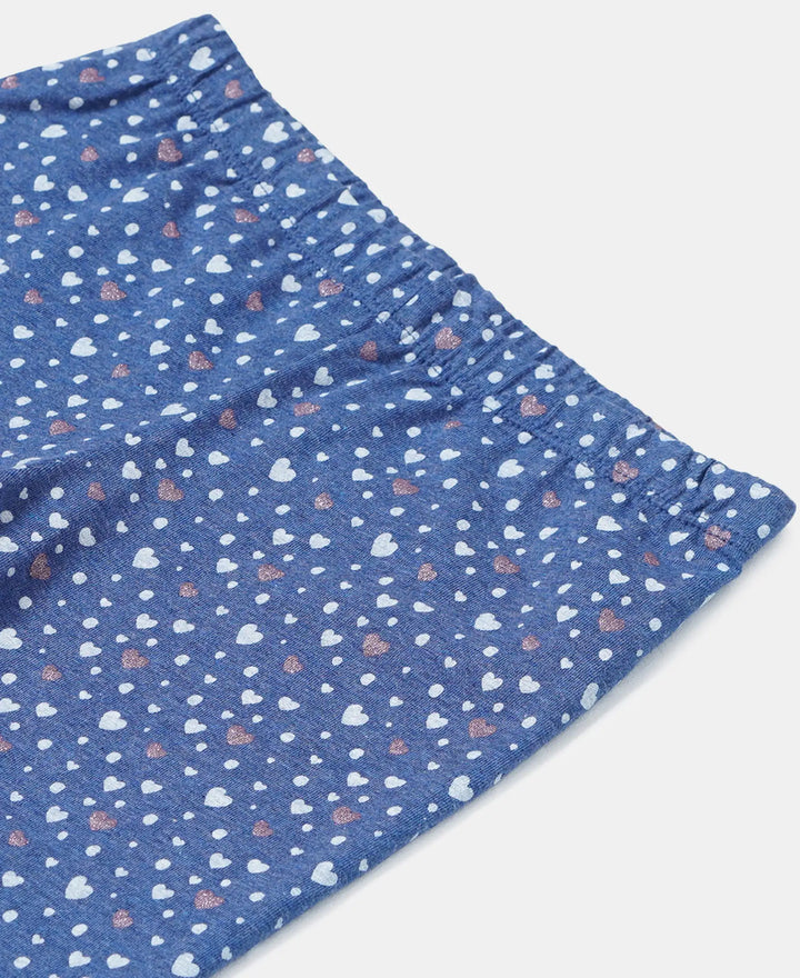 Super Combed Cotton Elastane Leggings - Denim Melange Printed - Denim Melange Printed-3