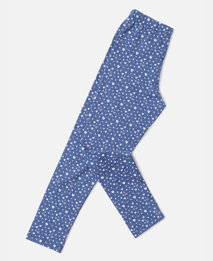 Super Combed Cotton Elastane Leggings - Denim Melange Printed - Denim Melange Printed-5