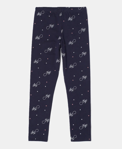 Super Combed Cotton Elastane Leggings - Navy Blazer Printed-1