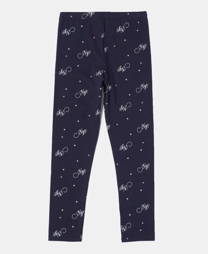 Super Combed Cotton Elastane Leggings - Navy Blazer Printed-2