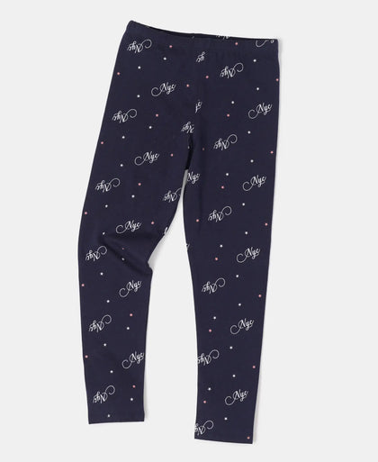Super Combed Cotton Elastane Leggings - Navy Blazer Printed-5
