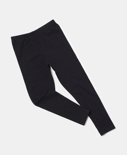 Super Combed Cotton Elastane Leggings - Black - Black-5