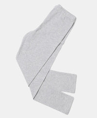 Super Combed Cotton Elastane Solid Leggings - Light Grey Melange - Light Grey Melange-5