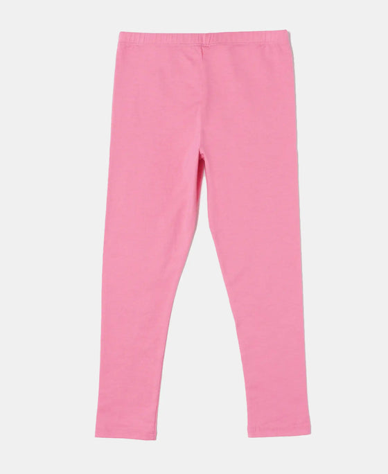 Super Combed Cotton Elastane Leggings - Pink Carnation-2