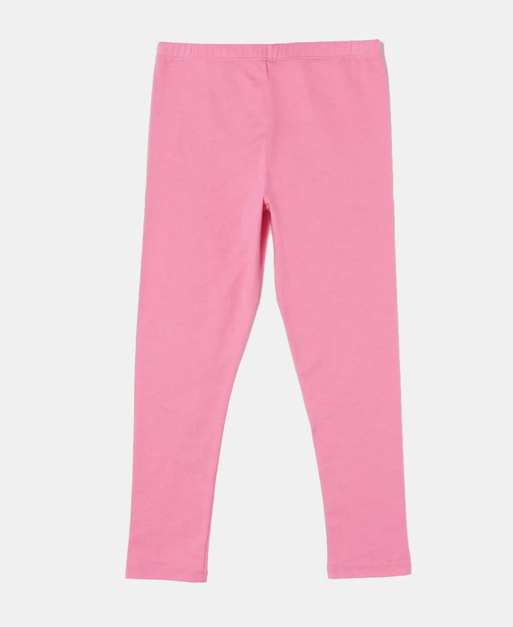 Super Combed Cotton Elastane Leggings - Pink Carnation-2