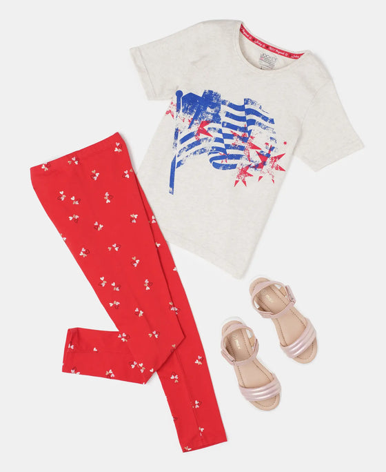 Super Combed Cotton Elastane Leggings - Rio Red Printed-3