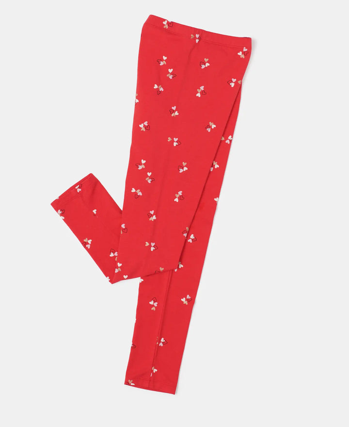 Super Combed Cotton Elastane Leggings - Rio Red Printed-4