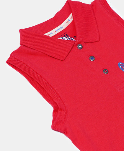 Super Combed Cotton Elastane Polo Neck Graphic Printed Tank Top - Hibiscus-3