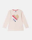 Super Combed Cotton Graphic Printed Full Sleeve T-Shirt - Ballet Pink-1