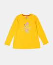 Super Combed Cotton Graphic Printed Full Sleeve T-Shirt - Spectra Yellow-1