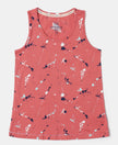 Super Combed Cotton Printed Tank Top - Faded Rose-1