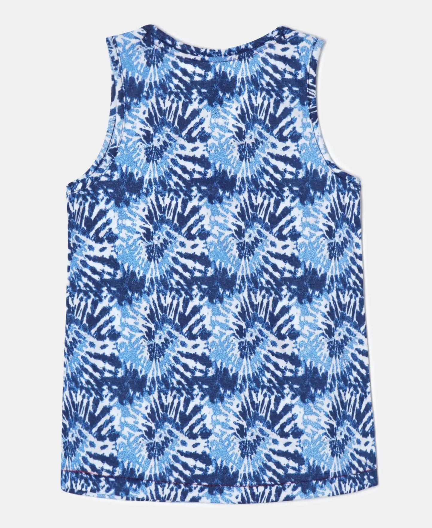 Super Combed Cotton Printed Tank Top - Imperial Blue Printed-2