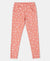 Super Combed Cotton Elastane French Terry Printed Jeggings - Burnt Coral Print-1