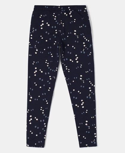 Super Combed Cotton Elastane French Terry Printed Jeggings - Navy Blazer Printed-2