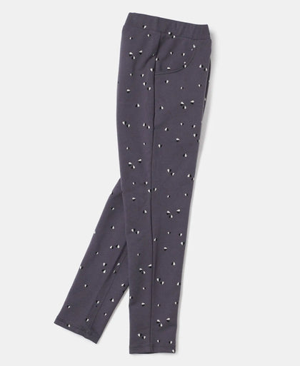 Super Combed Cotton Elastane French Terry Printed Jeggings - Periscope Print-5