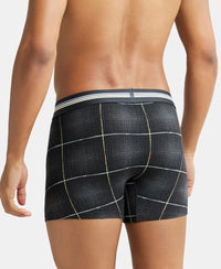 Super Combed Cotton Elastane Printed Trunk with Ultrasoft Waistband - Black print-11
