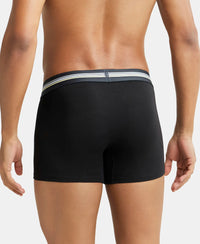 Super Combed Cotton Elastane Printed Trunk with Ultrasoft Waistband - Black print-4