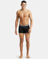 Super Combed Cotton Elastane Printed Trunk with Ultrasoft Waistband - Black print-5