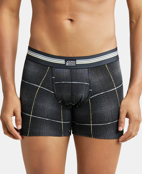 Super Combed Cotton Elastane Printed Trunk with Ultrasoft Waistband - Black print-9