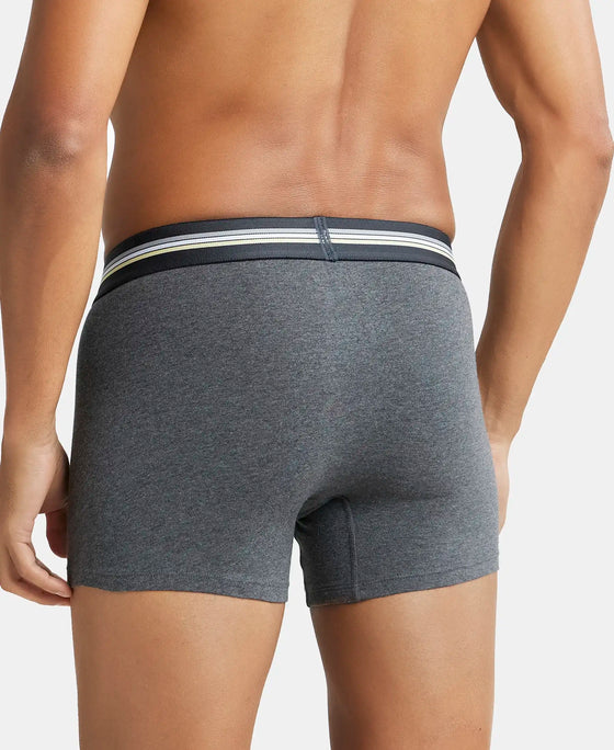 Super Combed Cotton Elastane Printed Trunk with Ultrasoft Waistband - Charcoal Melange Print-11
