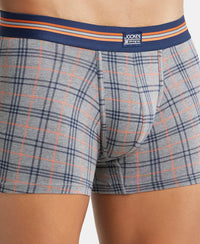 Super Combed Cotton Elastane Stretch Printed Trunk with Ultrasoft Waistband - Navy Print (Pack of 2)
