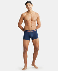 Super Combed Cotton Elastane Printed Trunk with Ultrasoft Waistband - Navy Print-5