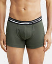 Super Combed Cotton Rib Trunk with Ultrasoft Waistband - Deep Olive-1