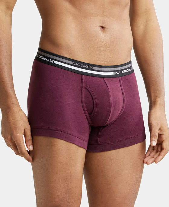 Super Combed Cotton Rib Trunk with Ultrasoft Waistband - Wine Tasting-2
