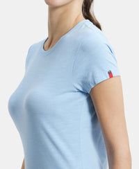 Super Combed Cotton Elastane Regular Fit Solid Round Neck Half Sleeve T-Shirt - Blue Bel-7