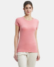 Super Combed Cotton Elastane Regular Fit Solid Round Neck Half Sleeve T-Shirt - Passion Red Melange-1