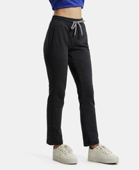 Super Combed Cotton French Terry Track Pant with Side Pockets - Black Melange-2