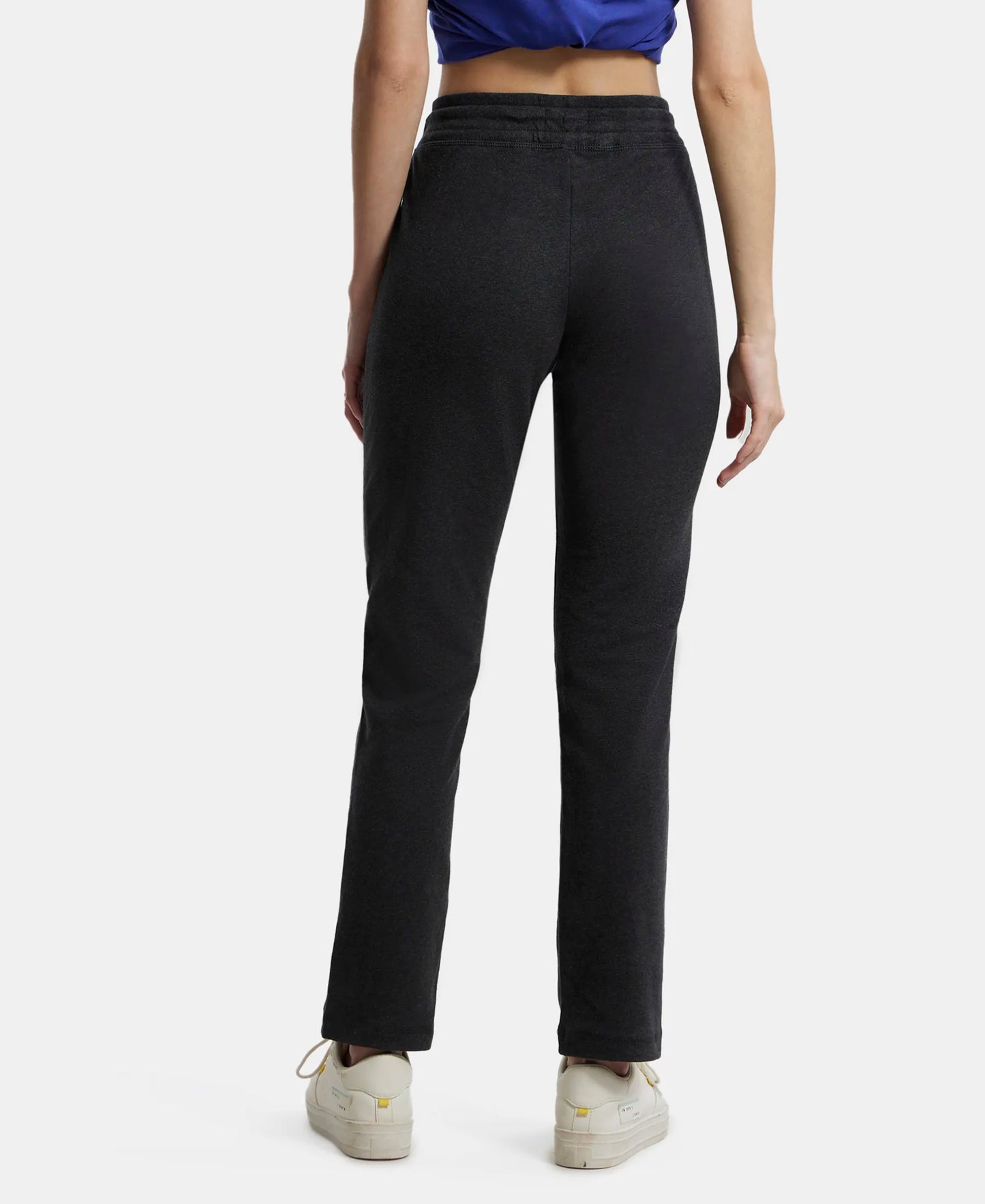 Super Combed Cotton French Terry Track Pant with Side Pockets - Black Melange-3