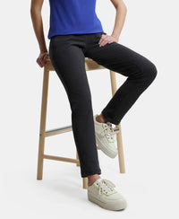 Super Combed Cotton French Terry Track Pant with Side Pockets - Black Melange-5