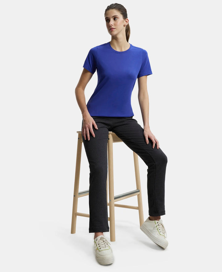 Super Combed Cotton French Terry Track Pant with Side Pockets - Black Melange-6