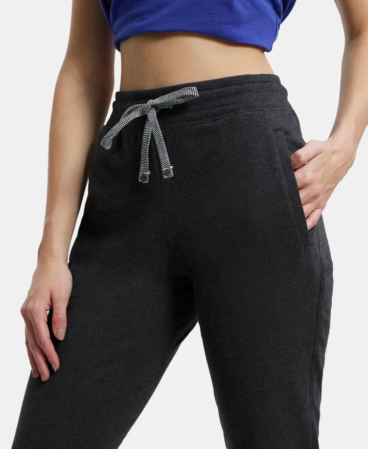 Super Combed Cotton French Terry Track Pant with Side Pockets - Black Melange-7