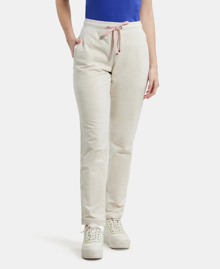 Super Combed Cotton French Terry Track Pant with Side Pockets - Cream Melange-1