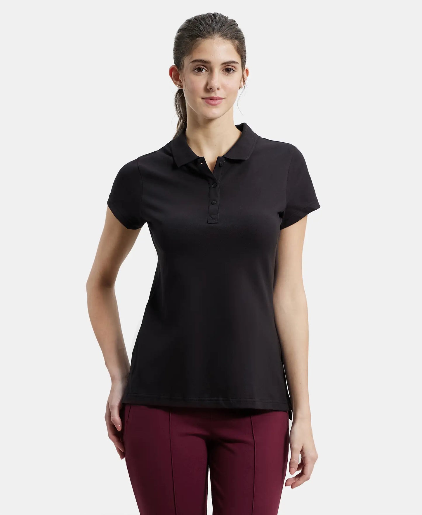 Super Combed Cotton Viscose Elastane Stretch Regular Fit Solid Round Neck Three Quarter Sleeve T-Shirt - Amaranth Purple Snow Melange
