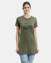 Super Combed Cotton Relaxed Fit Graphic Printed Half Sleeve Long Length T-Shirt - Beetle Assorted Prints-1