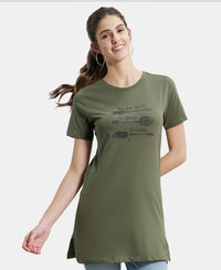 Super Combed Cotton Relaxed Fit Graphic Printed Half Sleeve Long Length T-Shirt - Beetle Assorted Prints-5