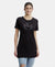 Super Combed Cotton Relaxed Fit Graphic Printed Half Sleeve Long Length T-Shirt - Black Assorted Prints-1