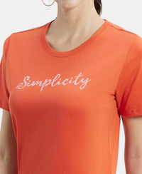 Super Combed Cotton Relaxed Fit Graphic Printed Half Sleeve Long Length T-Shirt - Orange Rust Assorted Prints-7