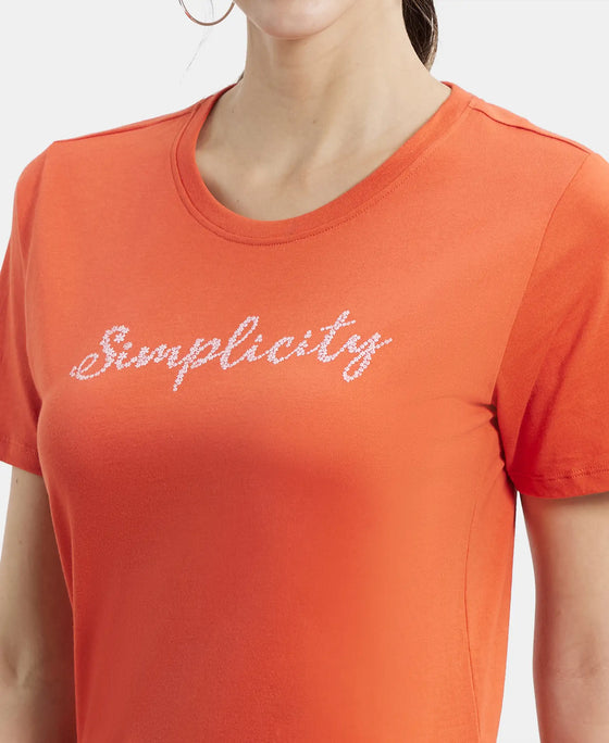 Super Combed Cotton Relaxed Fit Graphic Printed Half Sleeve Long Length T-Shirt - Orange Rust Assorted Prints-7