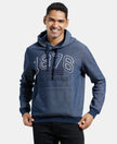 Super Combed Cotton Rich Hoodie Sweatshirt with Ribbed Cuffs - Navy-1