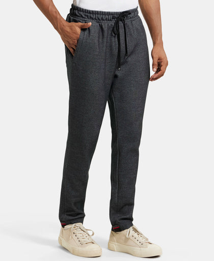 Super Combed Cotton Rich Slim Fit Jogger with Zipper Pockets - Black-2