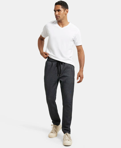 Super Combed Cotton Rich Slim Fit Jogger with Zipper Pockets - Black-6