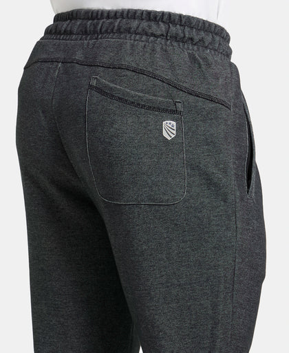 Super Combed Cotton Rich Slim Fit Jogger with Zipper Pockets - Black-7