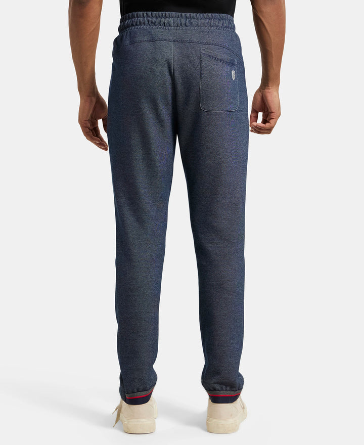 Super Combed Cotton Rich Slim Fit Jogger with Zipper Pockets - Navy-3