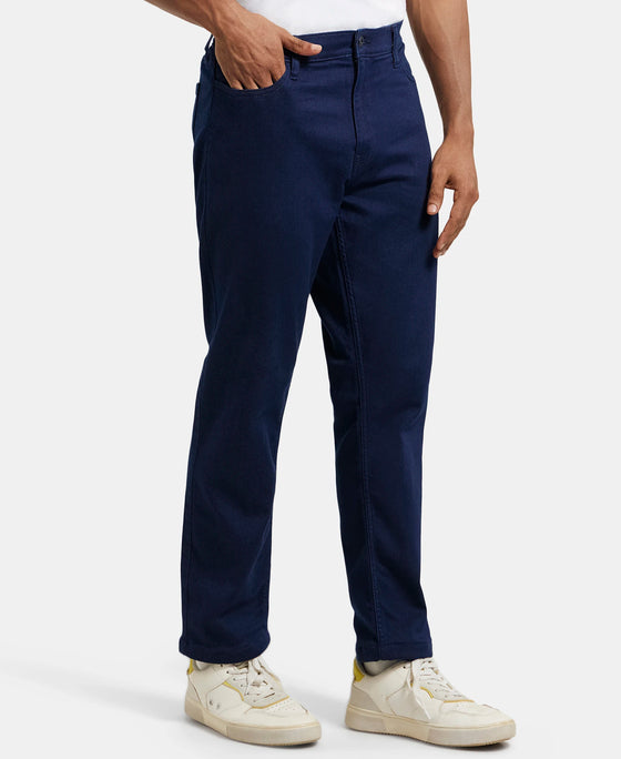 Super Combed Cotton Rich Elastane Stretch Slim Fit Leisure Jeans With 5 Pocket Styling - Indigo-2